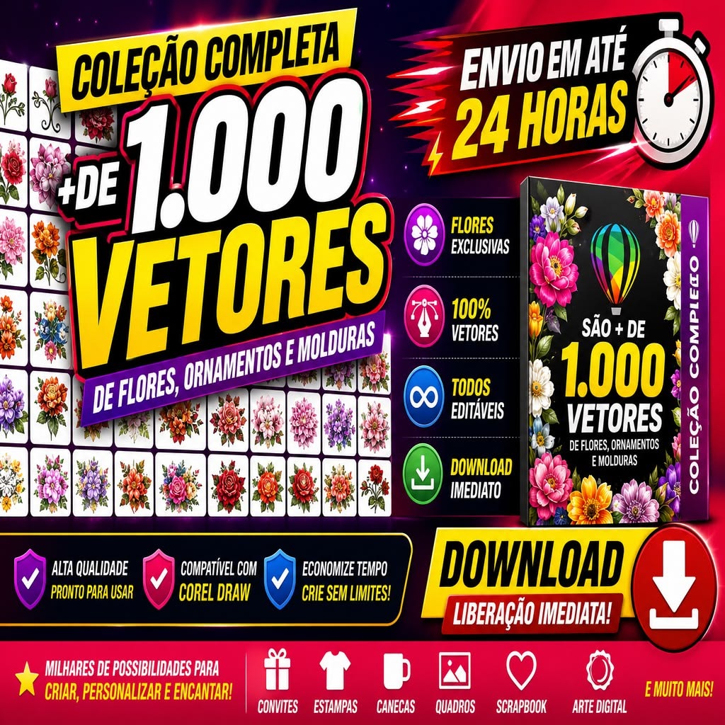 Vetores de Flores Molduras e Ornamentos (+ de 1.000) CorelDraw